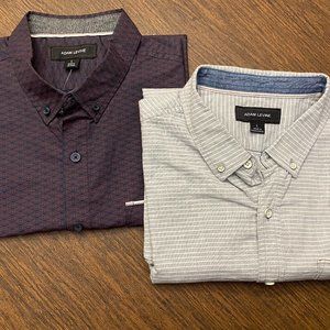 2 Adam Levine Mens short sleeve button down shirts